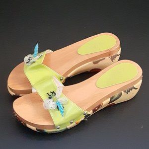 SOTTO SOPRA PARTS Beaded Dragonfly Wood Sandals